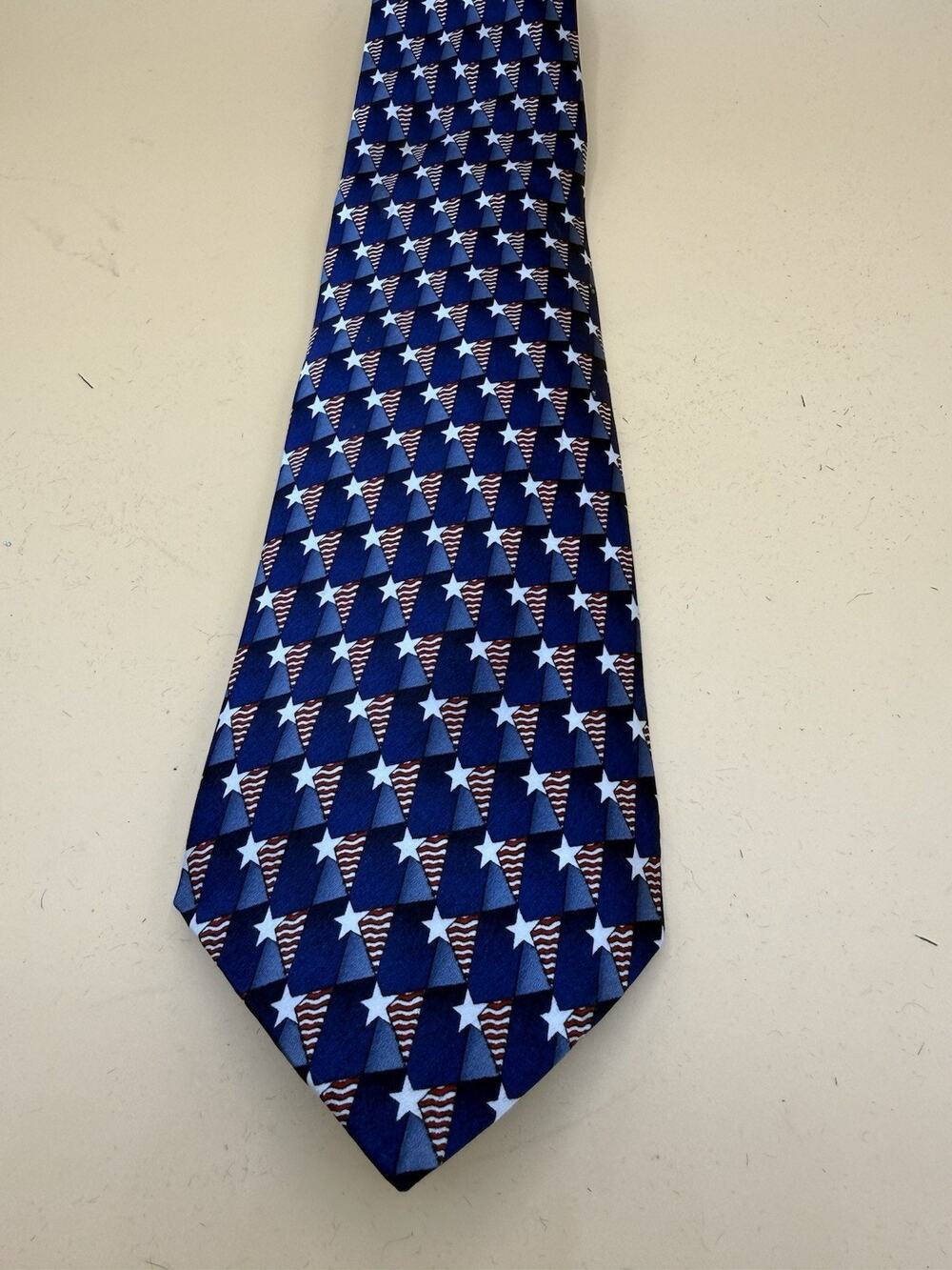 Stonehenge 100% Silk Patriotic Stars American Flag Necktie USA Novelty Tie